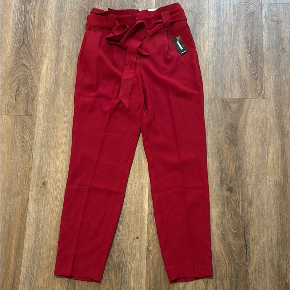 Express Red Tie Waist Women's Trousers